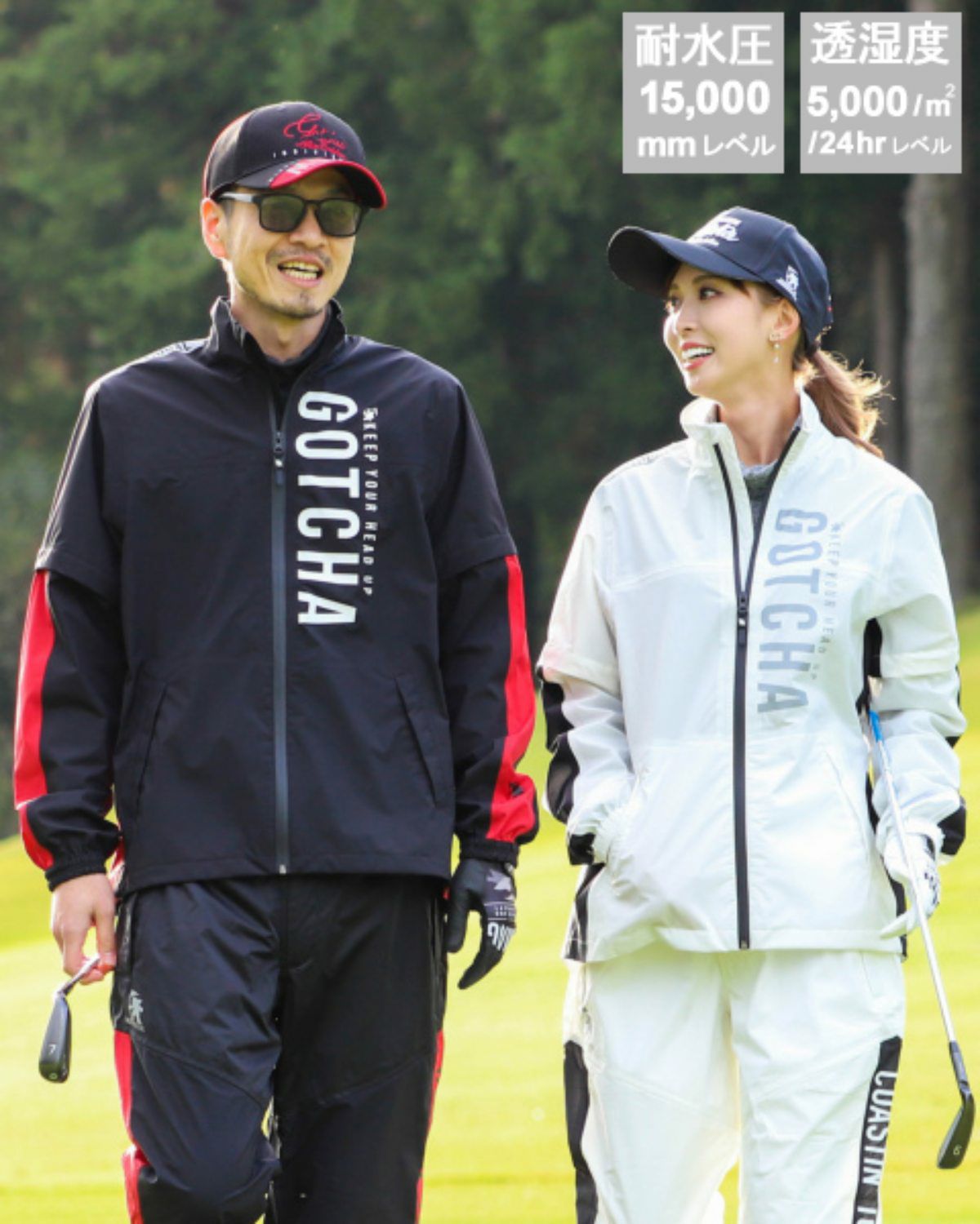 GOTCHA GOLF ガッチャゴルフ ジップ ポリエステル ジャケット L GOTCHA GOLF] バイカラー レイン ジャケット | PEET ONLINE STORE