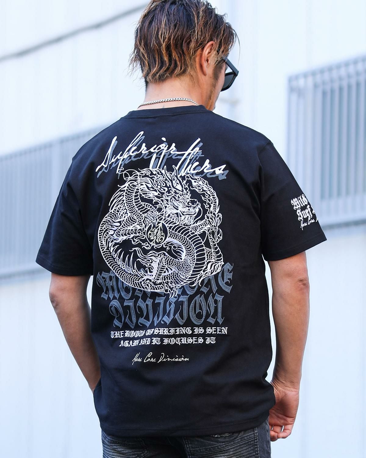 ドラゴン刺繍 ブラック Tシャツ サイズ0 MCD] バック ドラゴン 刺繍 Tシャツ | PEET ONLINE STORE