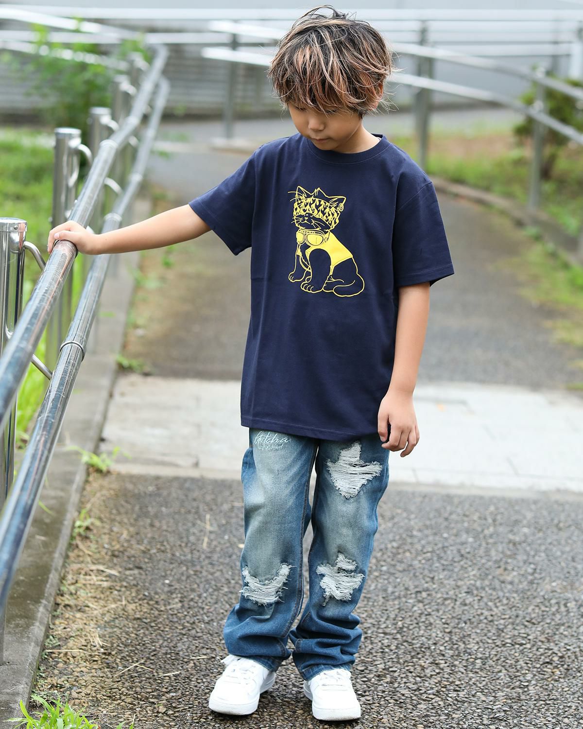 EDGE] JAPAN加工 KIDS パンクキャット Tシャツ | PEET ONLINE STORE