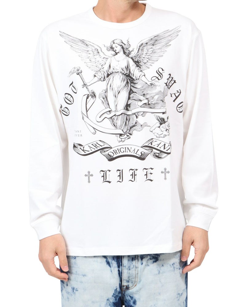 オフホワイト：180cm67kg(Lサイズ着用)