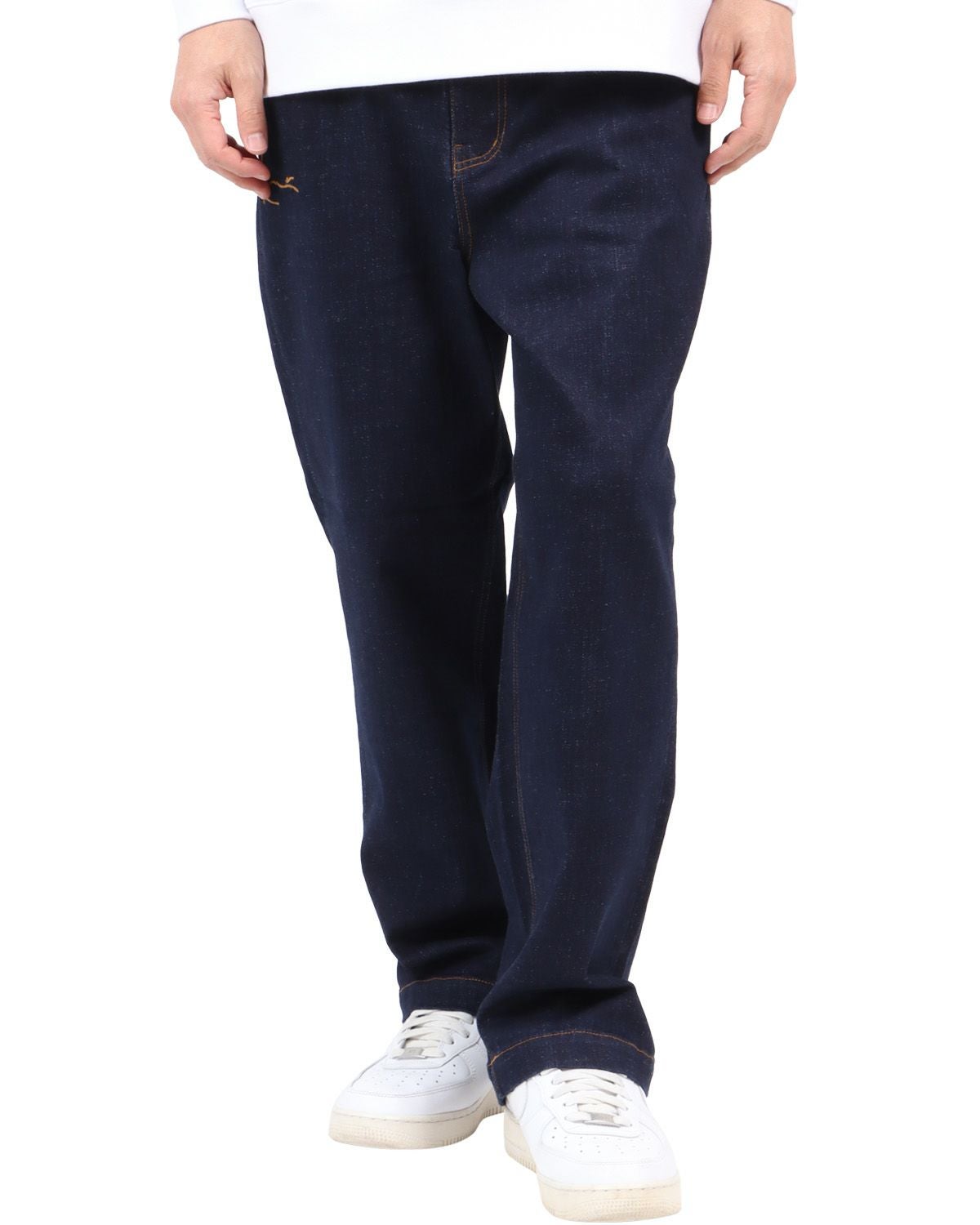 w*s様 karl kani jeans ダークブルーワイドデニム madein ≪Karl Kani≫ Stretch ワイド ストレート リジット Jeans - rondoatelier