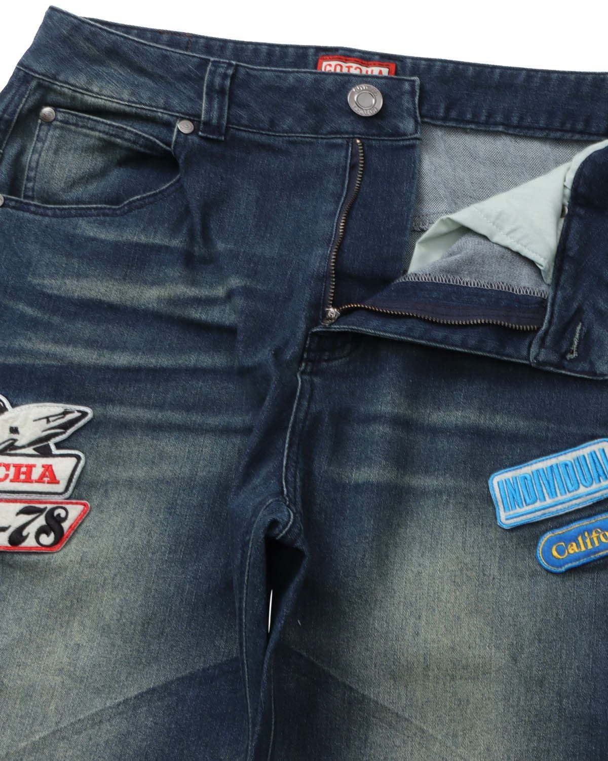 GOTCHA] ストレッチ サーフ フレーバー ワッペン デニムパンツ | PEET