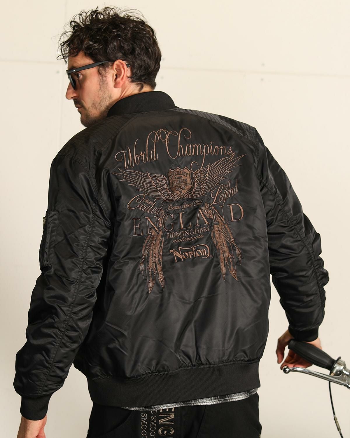 Norton ノートン MA-1 フライトジャケット ボンバー 総刺繍 ワッペン ノートン（NORTON） 送料無料 メンズ 服 MA-1 MA1 アウター ブルゾン