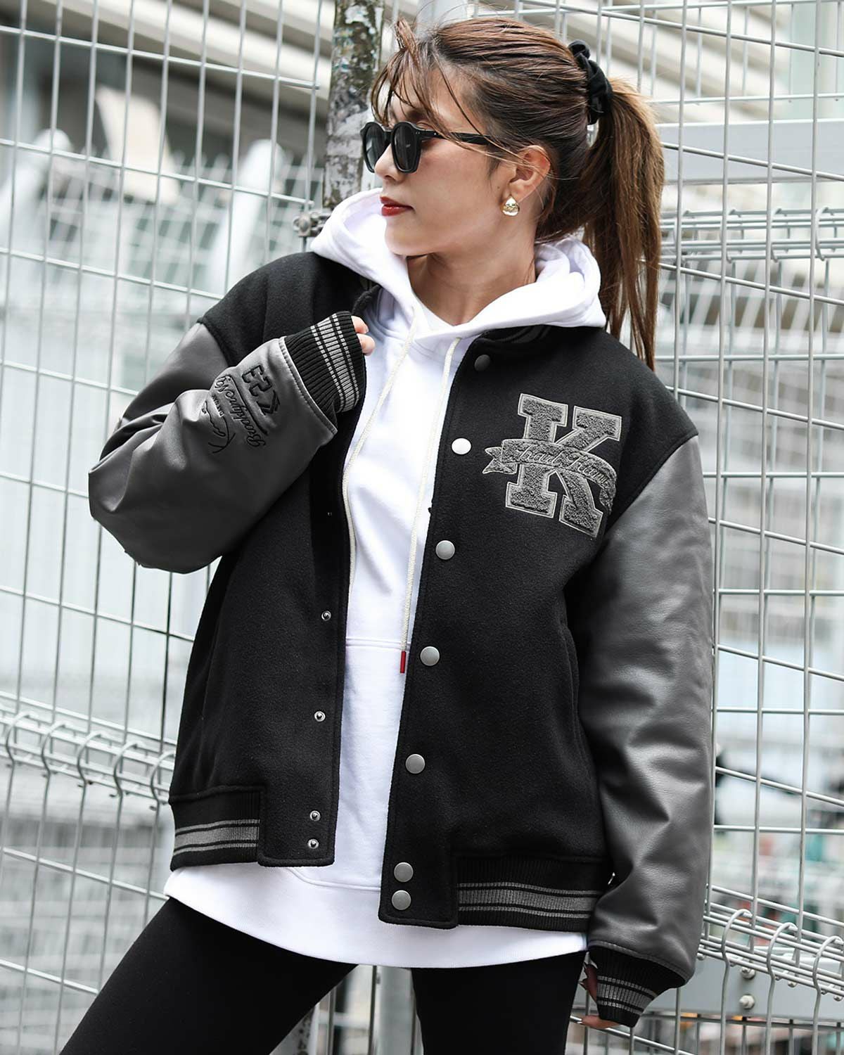 cantate スタジャン CAMBIO(カンビオ)】Back Brushed Sweat Hooded Studium Jacket