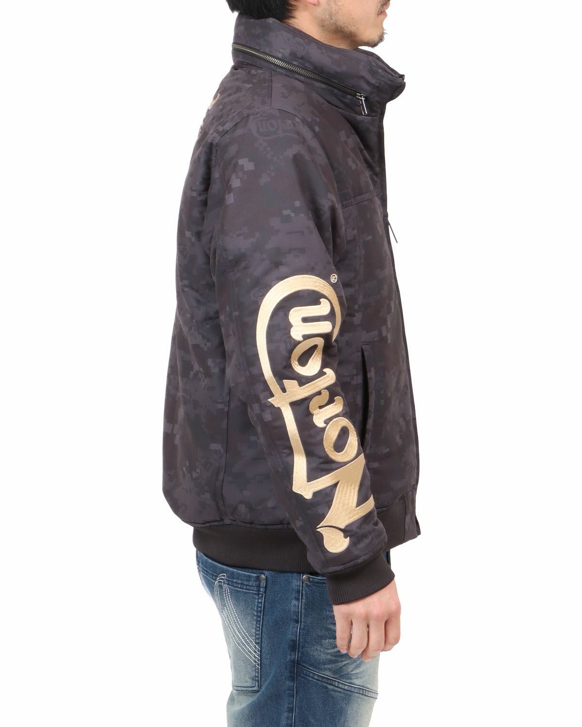 新品！Norton ENGLAND 撥水ポリ杢中綿裏ボアボリュームネックJKT L ノートン（NORTON） ボリュームネック 中綿ジャケット 撥水ポリピーチ