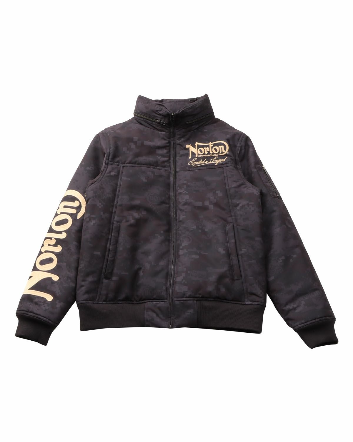 新品！Norton ENGLAND 撥水ポリ杢中綿裏ボアボリュームネックJKT L ノートン（NORTON） ボリュームネック 中綿ジャケット 撥水ポリピーチ