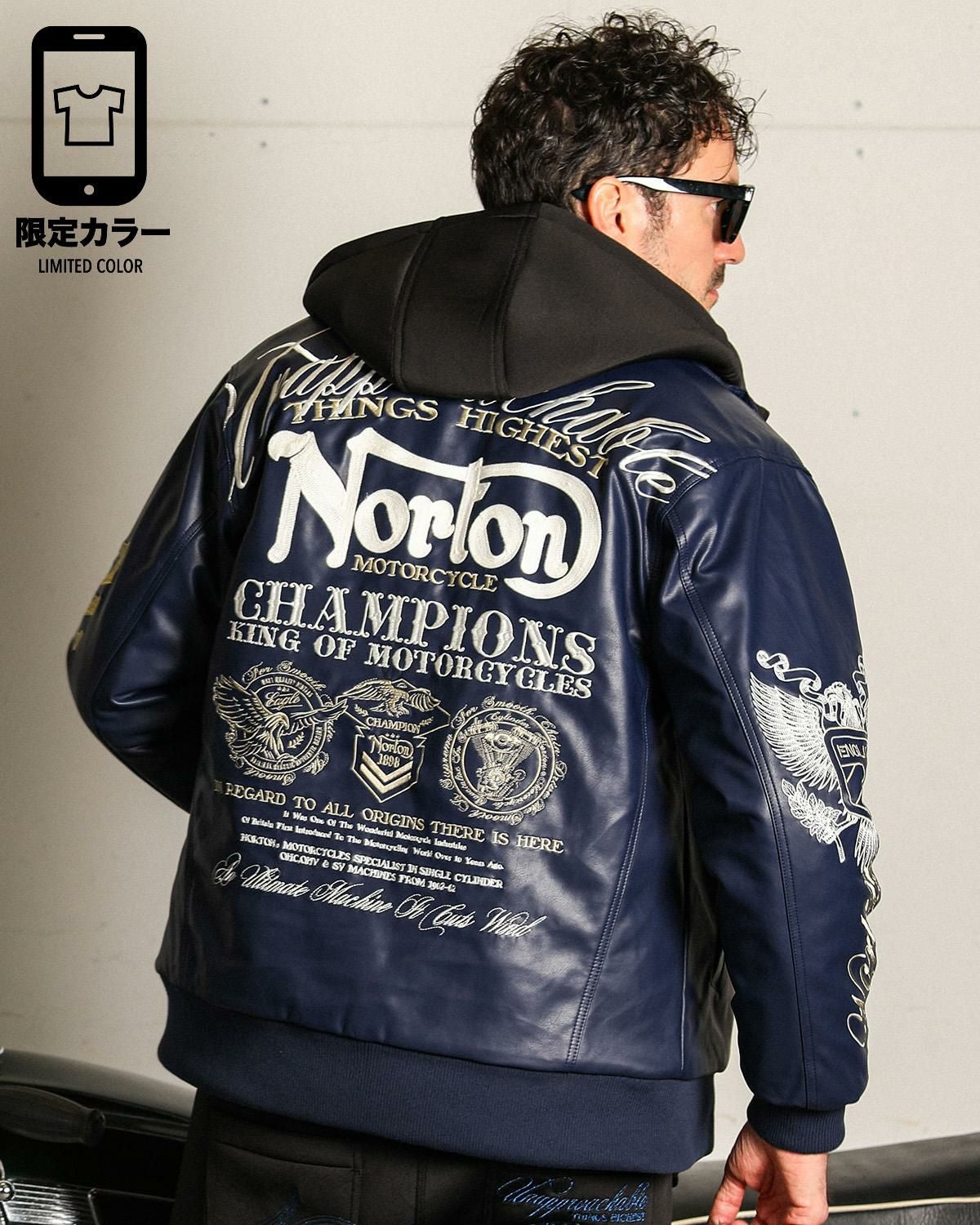 Norton(●´ω`●)ジャケット Norton] MAX デザイン 衿スタンドリブ PU 中綿 ジャケット | PEET