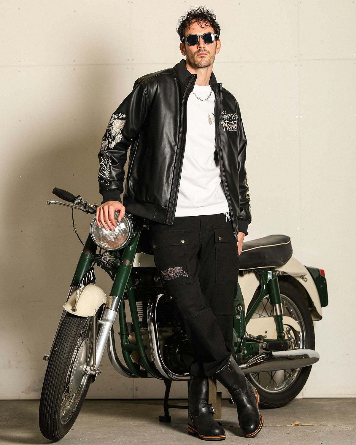 Norton] MAX デザイン 衿スタンドリブ PU 中綿 ジャケット | PEET