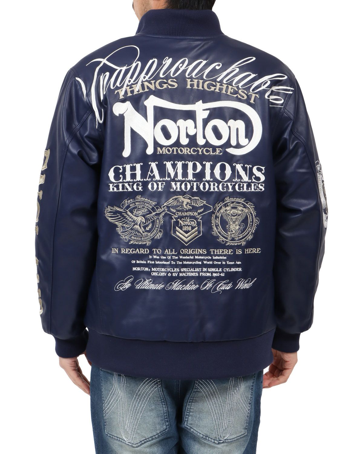 Norton] MAX デザイン 衿スタンドリブ PU 中綿 ジャケット | PEET
