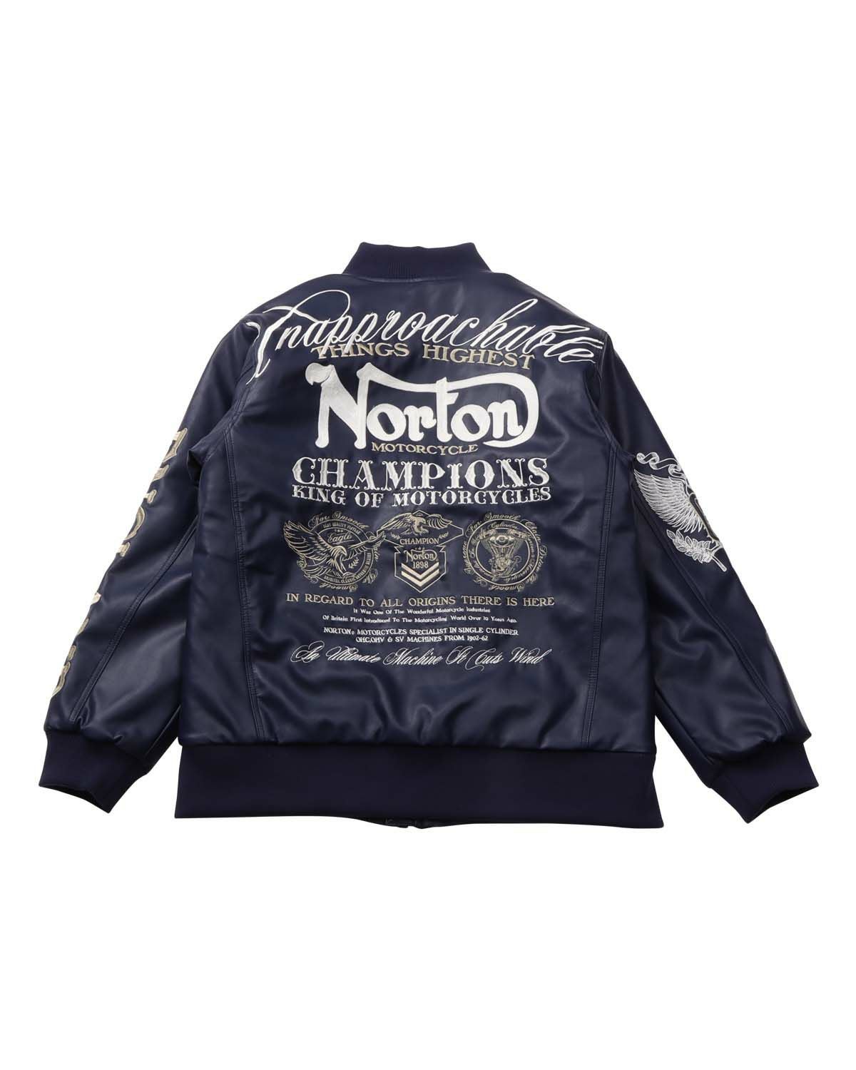 Norton] MAX デザイン 衿スタンドリブ PU 中綿 ジャケット | PEET