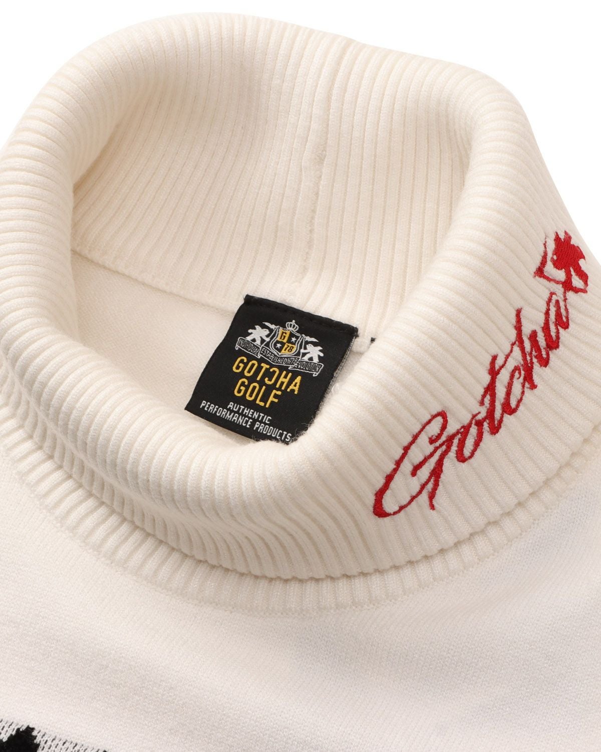 GOTCHA GOLF] ウォッシャブル 雪柄 ジャカード タートルネック