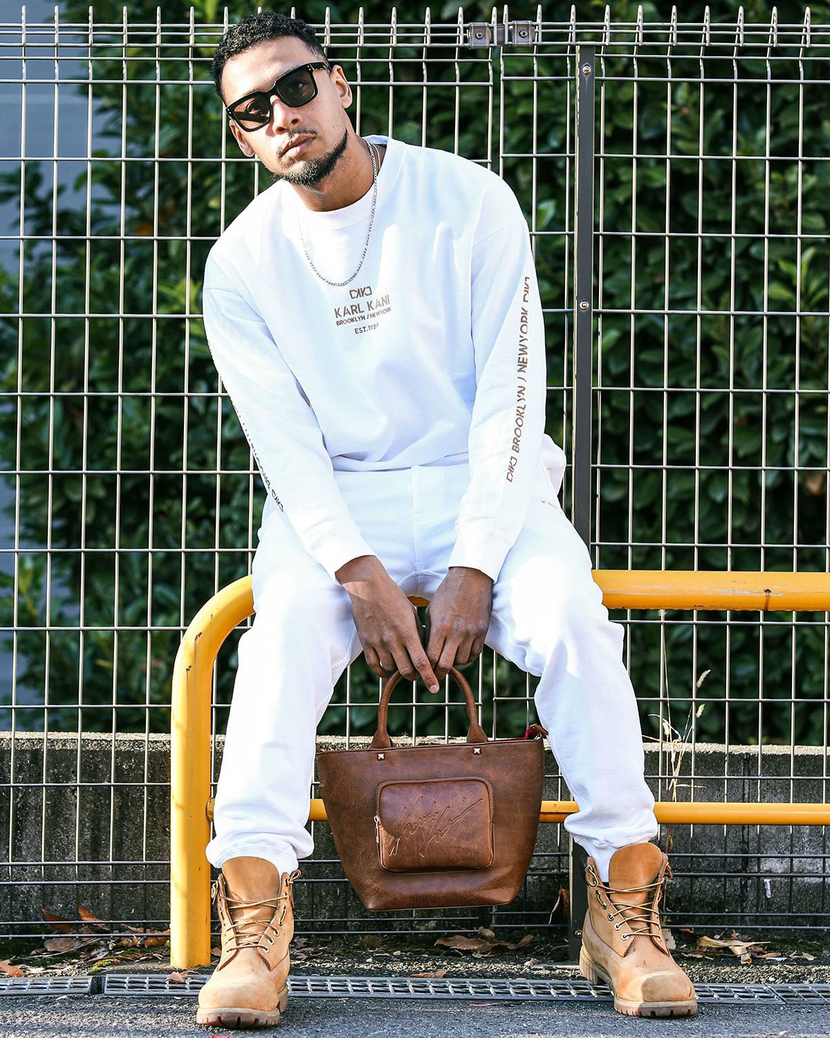 Karl Kani XL クリーム色 トレーナー Karl Kani] リミテッド ベーシック トレーナー | PEET ONLINE STORE