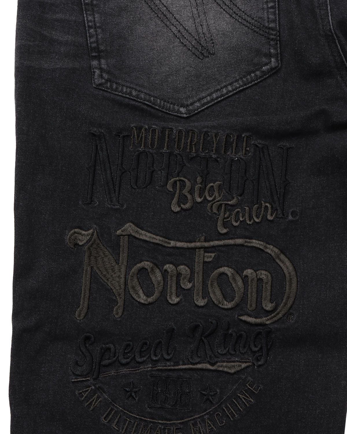【極美品】Norton ノートン ブラックデニム 刺繍 Lサイズ ストレッチ素材 Norton] ストレッチ 刺繍 ブラック デニムパンツ | PEET ONLINE STORE