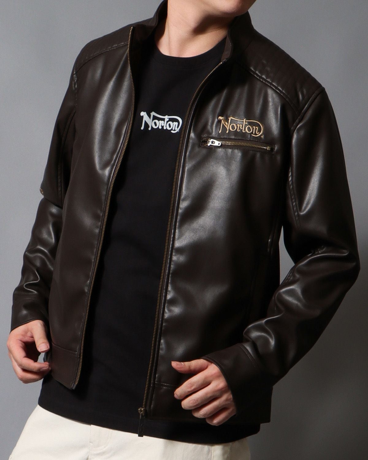 Norton 牛革ライダースジャケット数量限定品 未使用品　定価79990円 ノートン（NORTON） 牛革 ライダースジャケット 着ぶくれしない