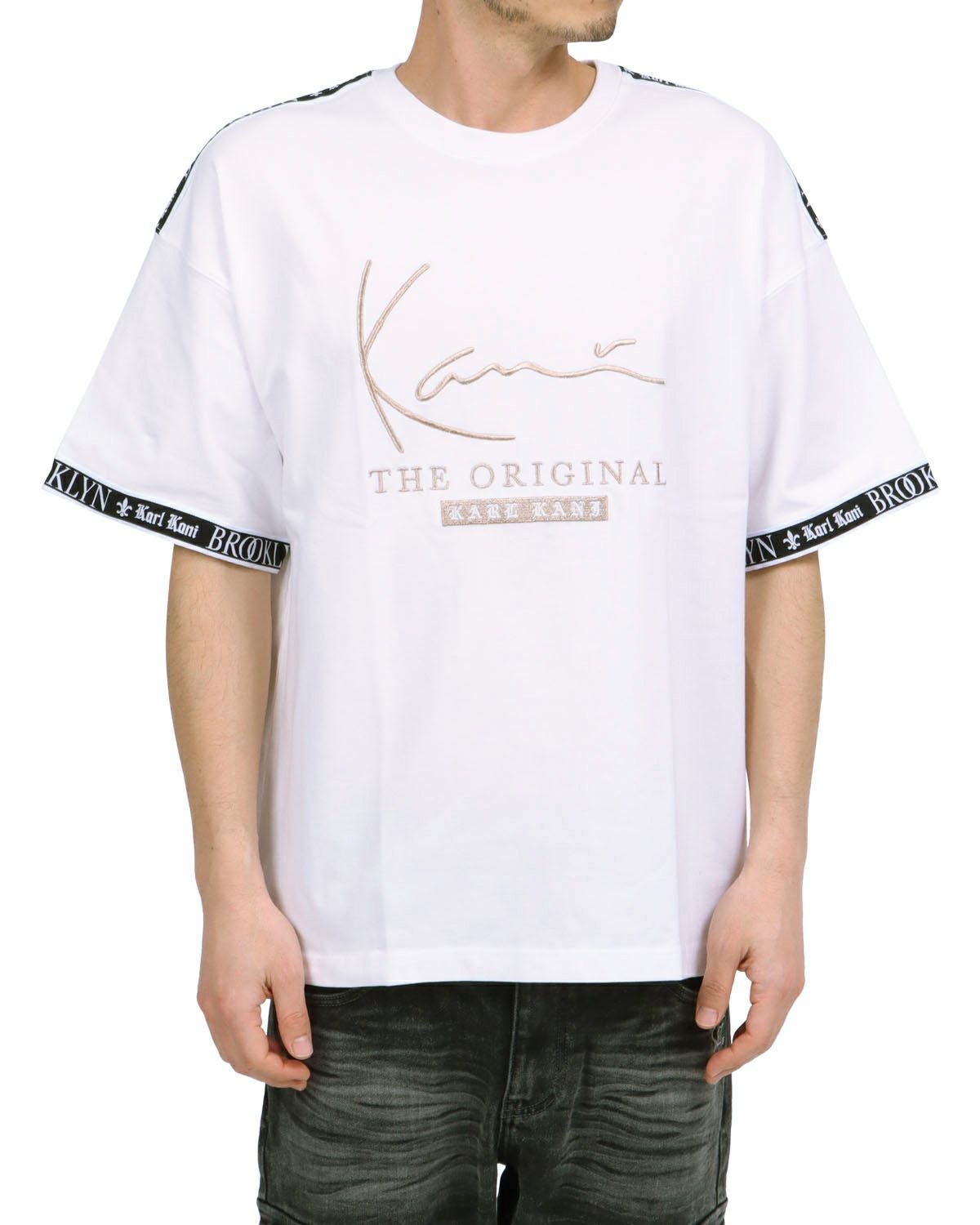 Karl Kani] ビッグシルエット ゴールド ロゴ テープ Tシャツ | PEET