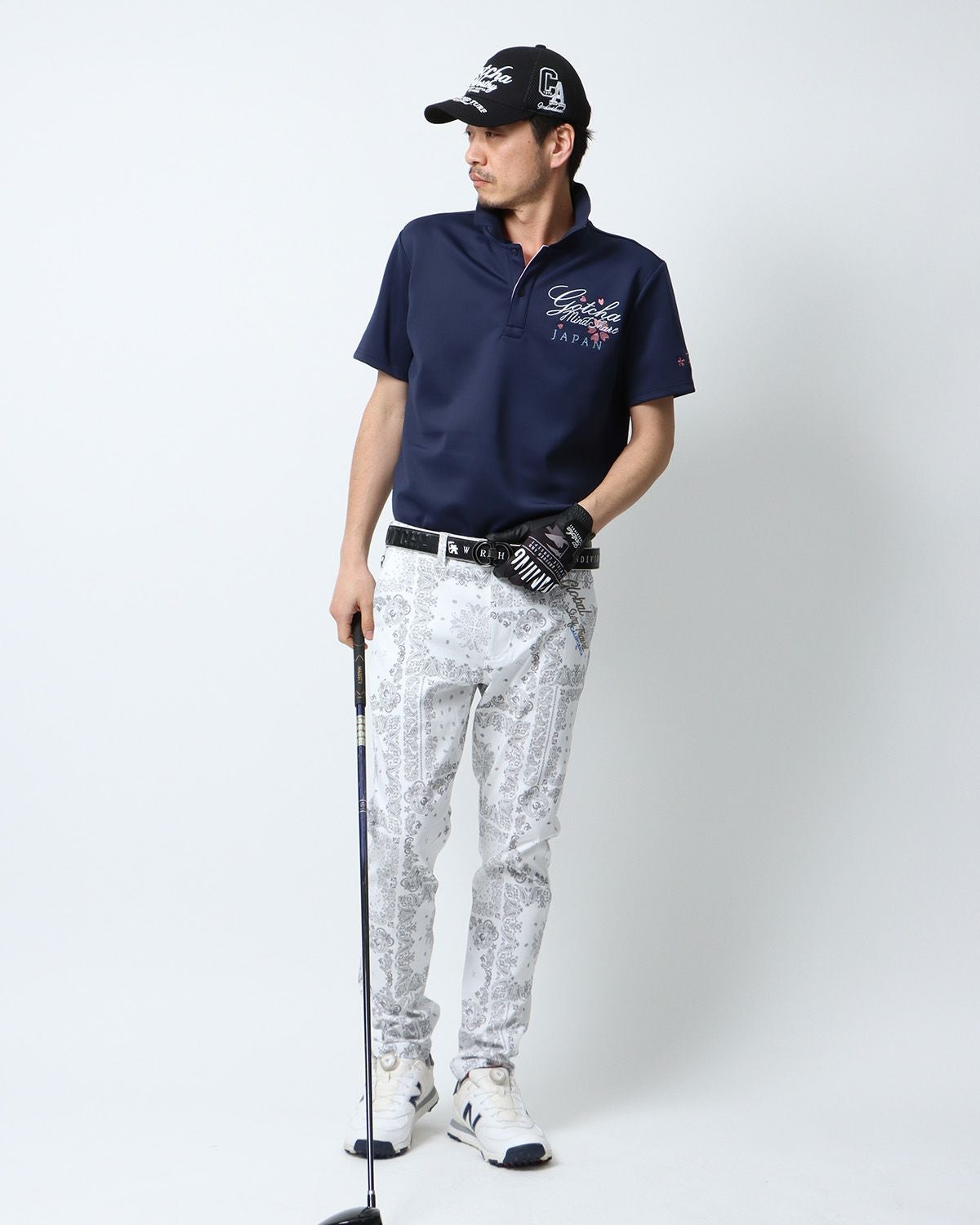 ネイビー：180cm67kg(Lサイズ着用)