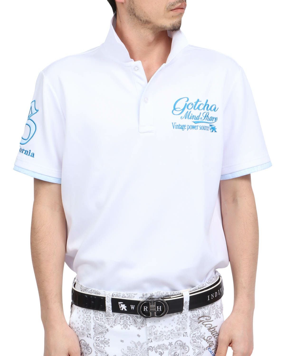 ホワイト：180cm67kg(Lサイズ着用)