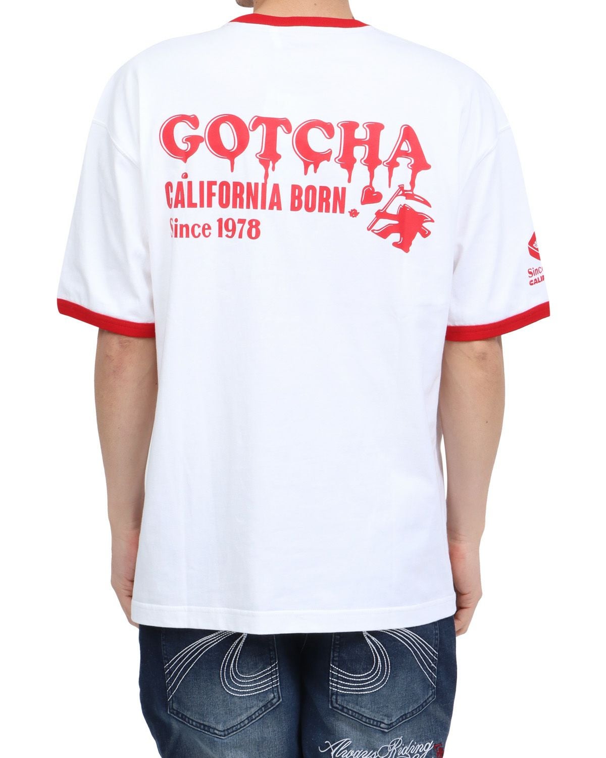 ホワイト：180cm67kg(Lサイズ着用)