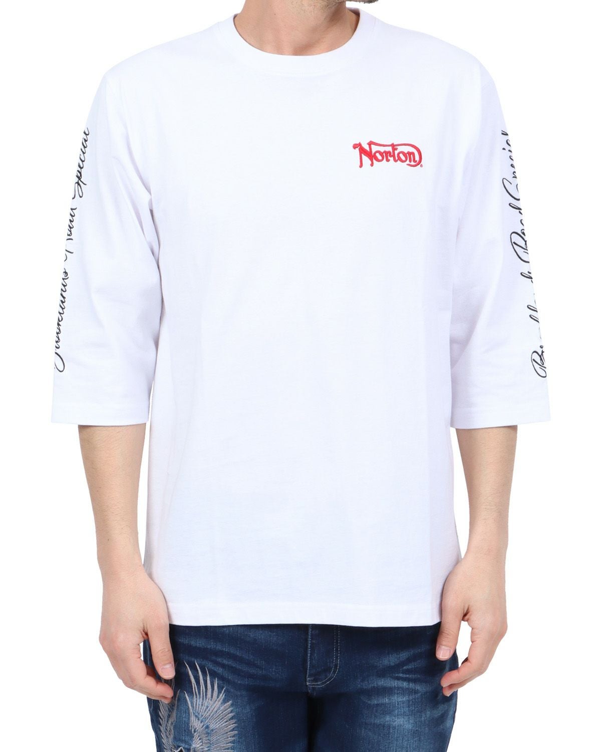 ホワイト：180cm67kg(Lサイズ着用)