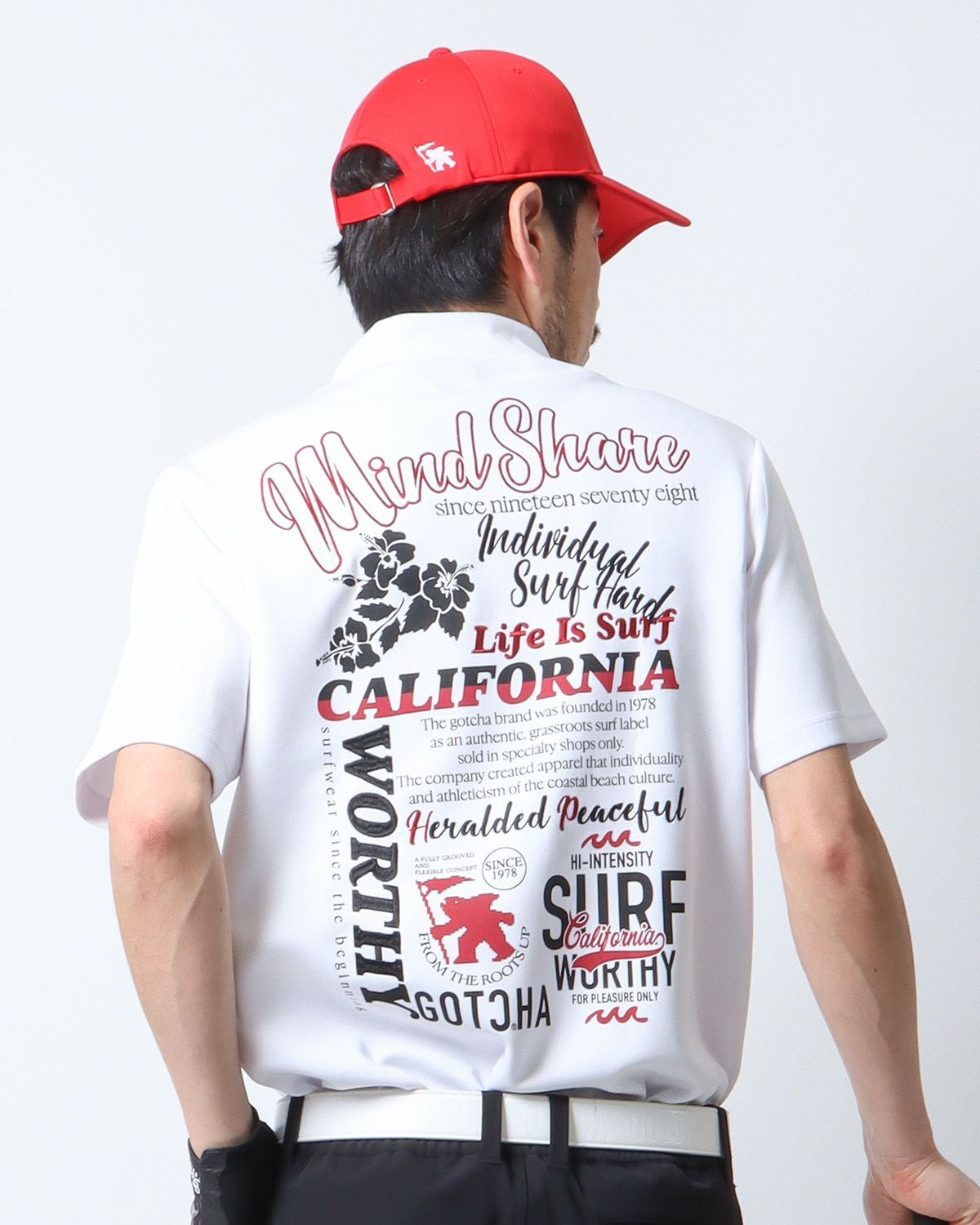 ホワイト：180cm67kg(Lサイズ着用)