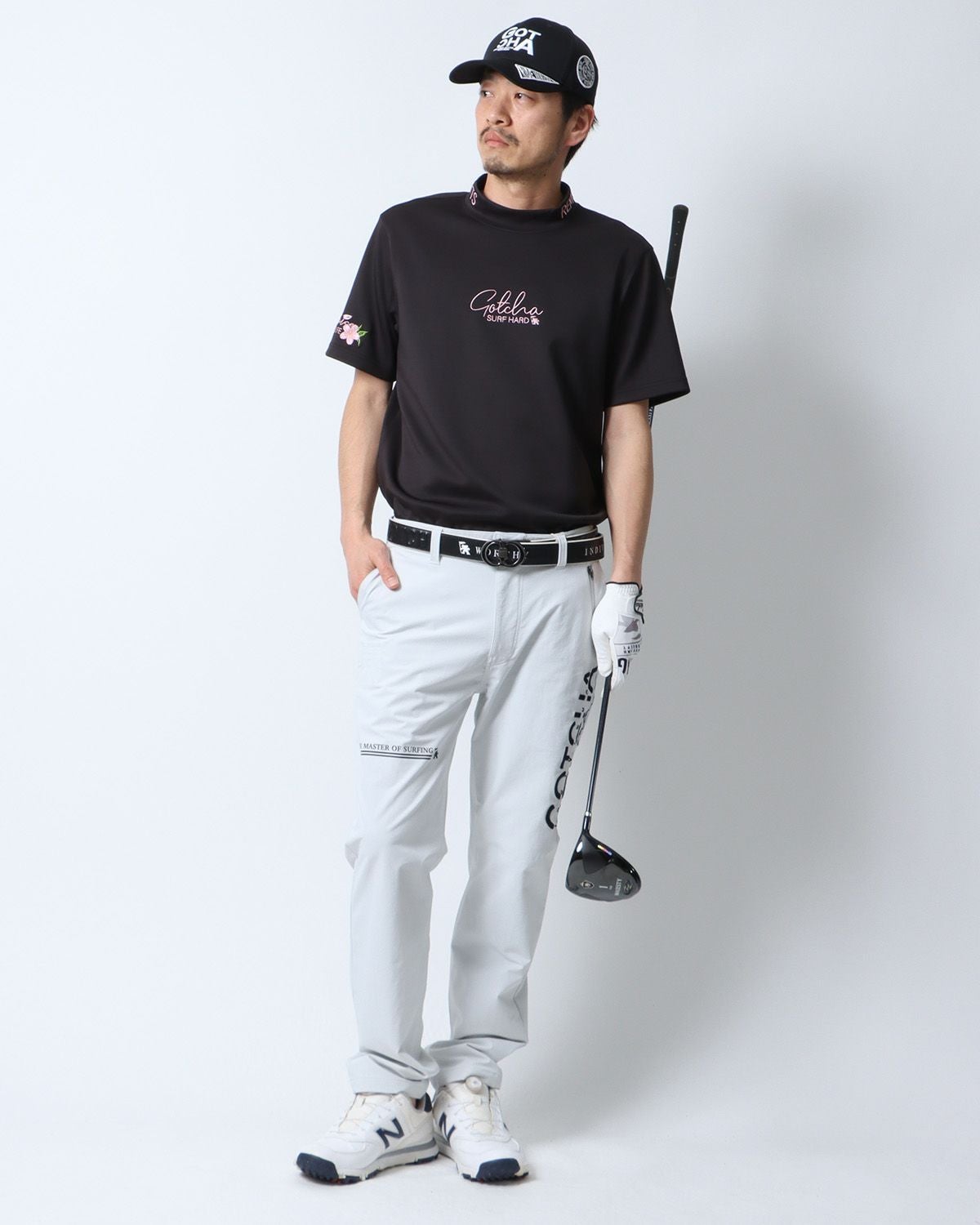 GOTCHA GOLF] サクラ ピンク モックネック Tシャツ | PEET ONLINE STORE