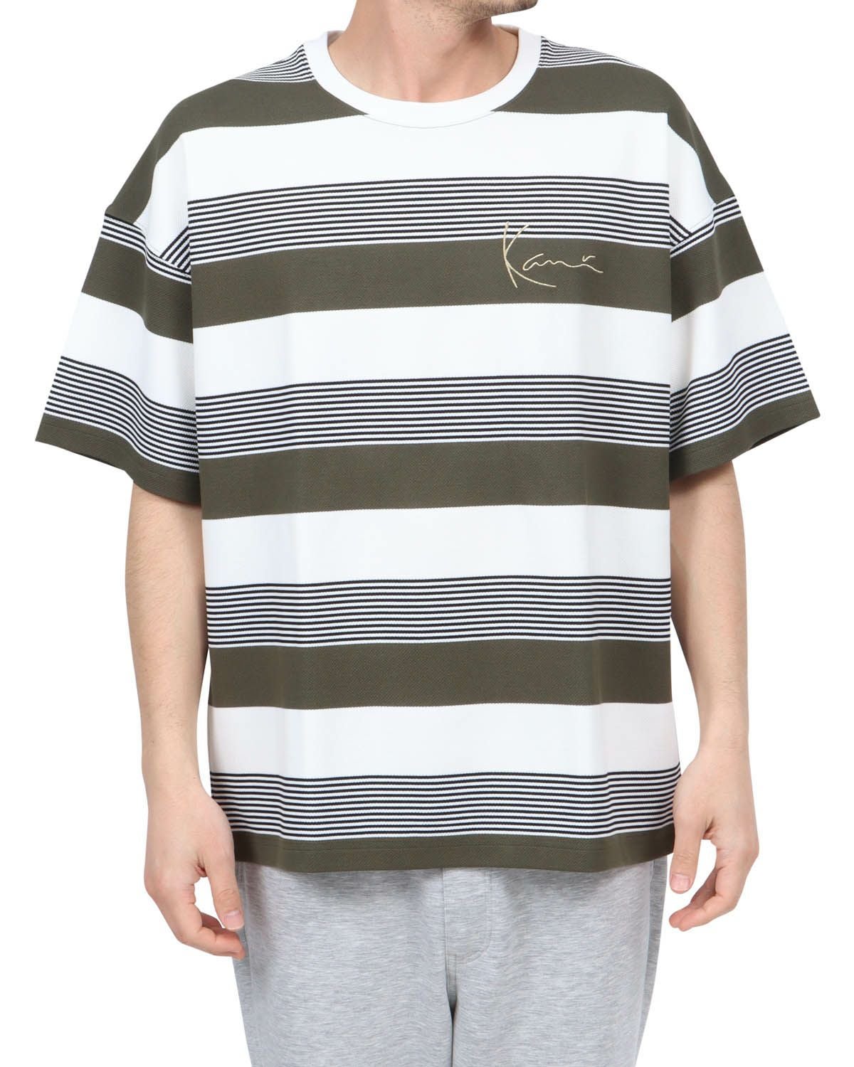 カーキ：180cm67kg(Lサイズ着用)