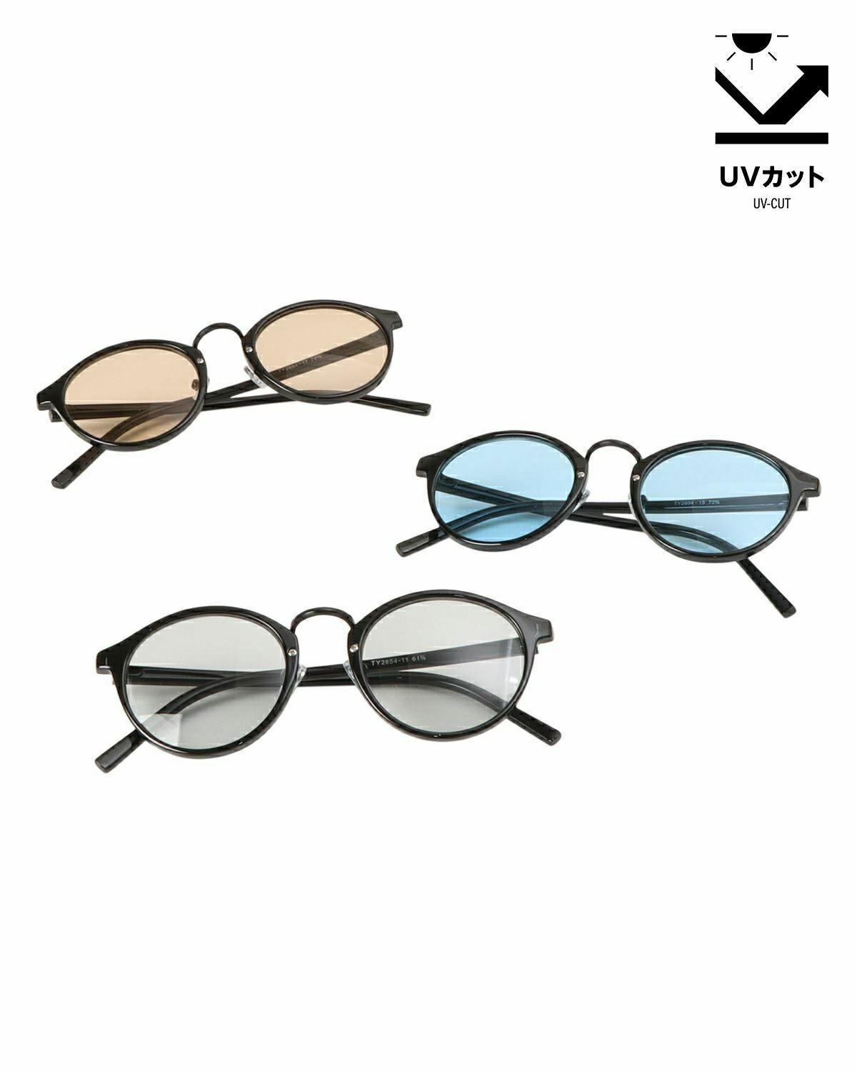 UV99%cut ボストン カラー レンズ サングラス