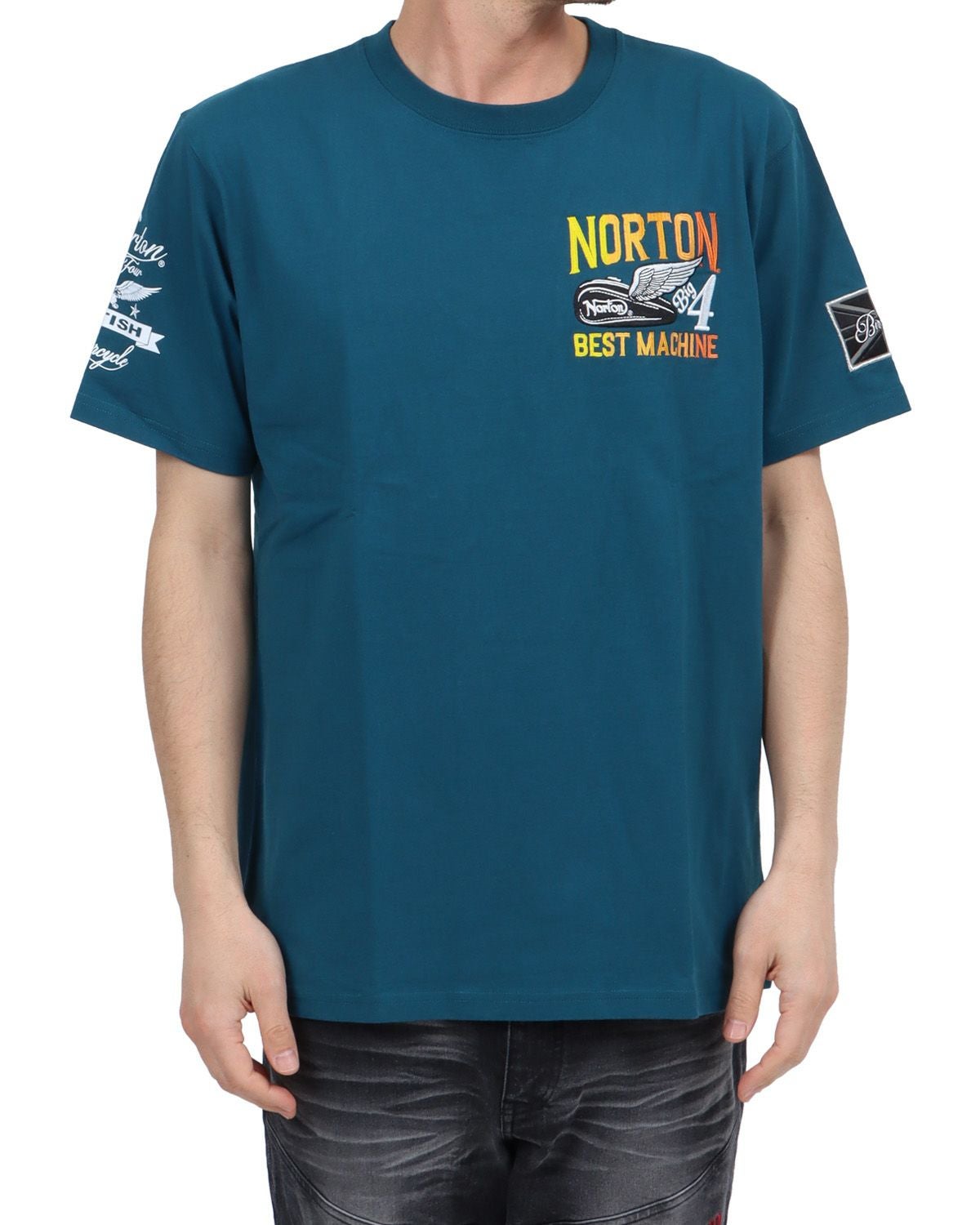 エメラルドグリーン：180cm67kg(Lサイズ着用)