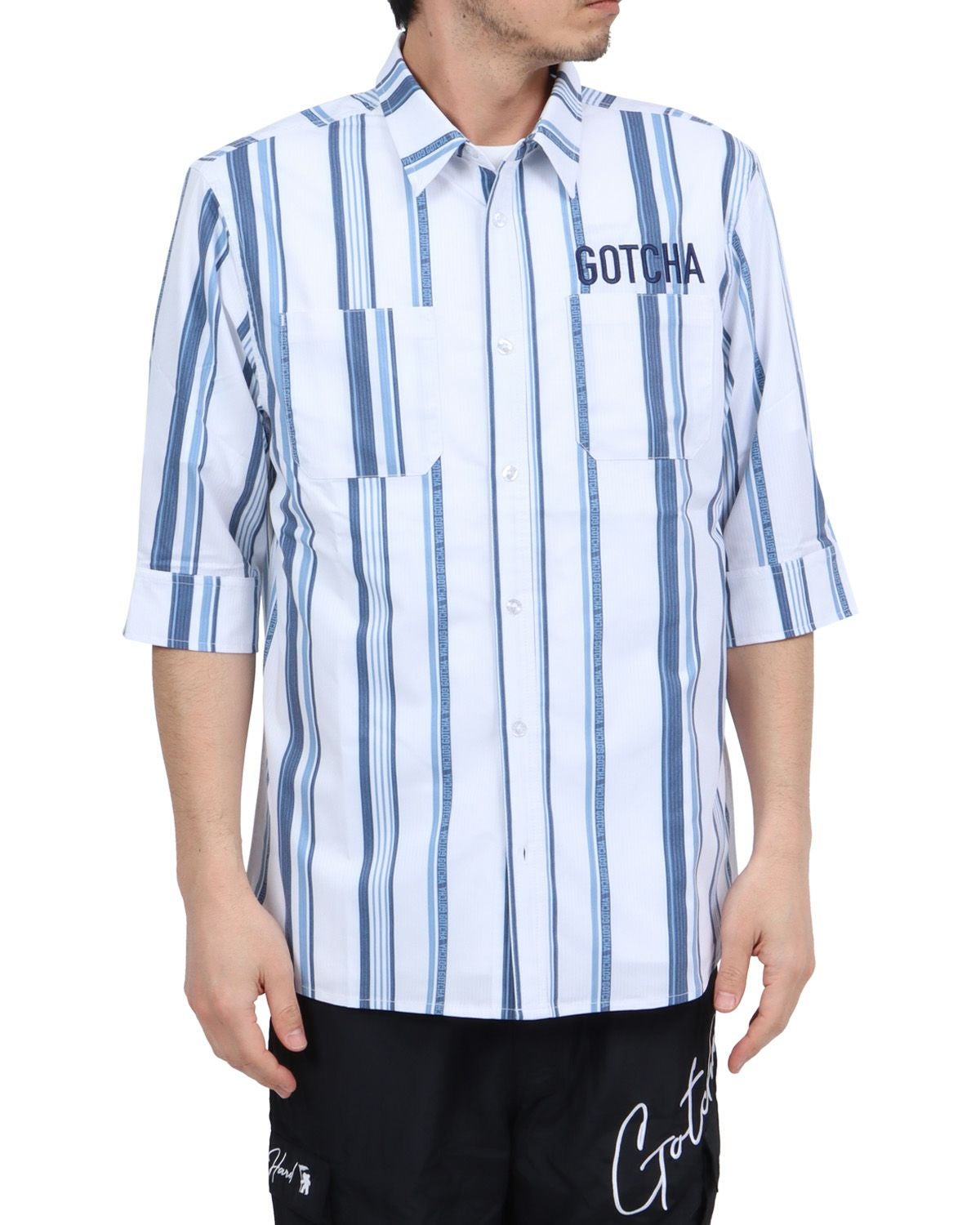 ホワイト：180cm67kg(Lサイズ着用)