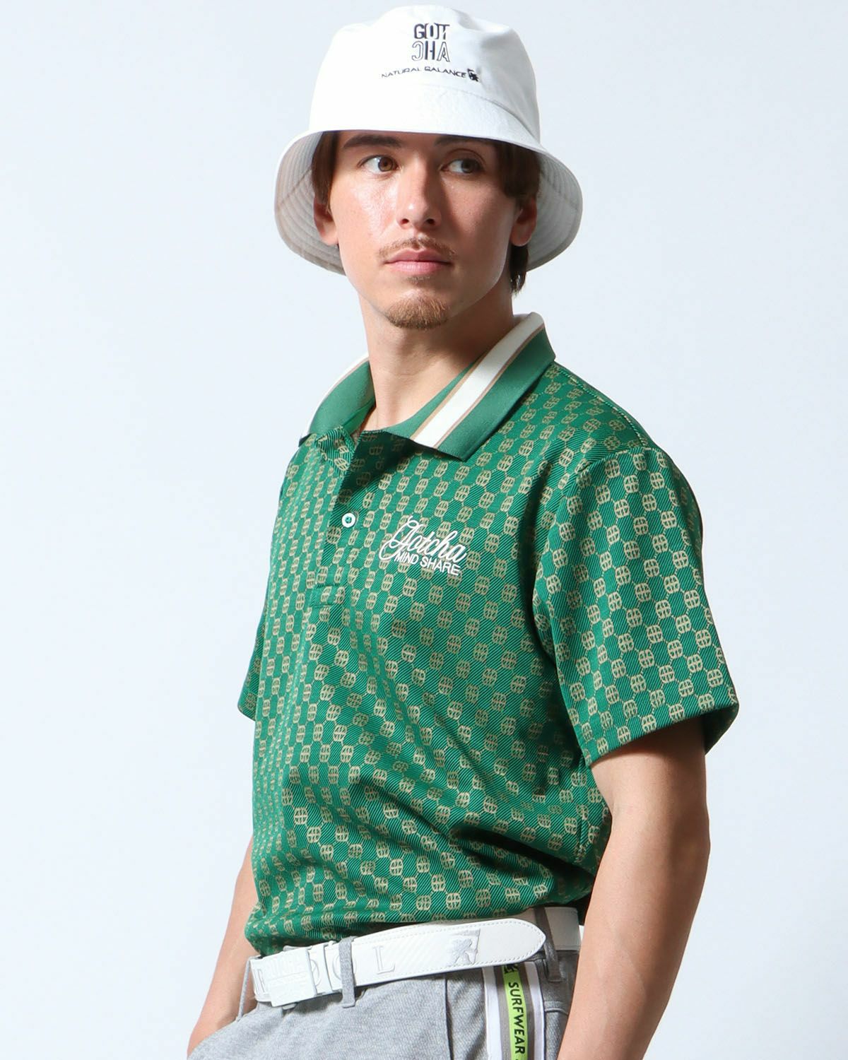 GOTCHA GOLF] モノグラム ジャカード ライン ポロシャツ | PEET ONLINE