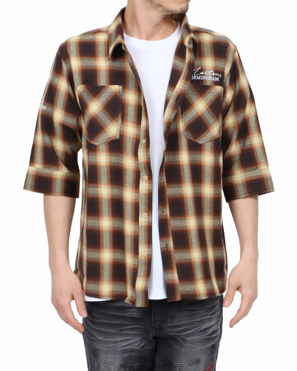 ブラウン：180cm67kg(Lサイズ着用)