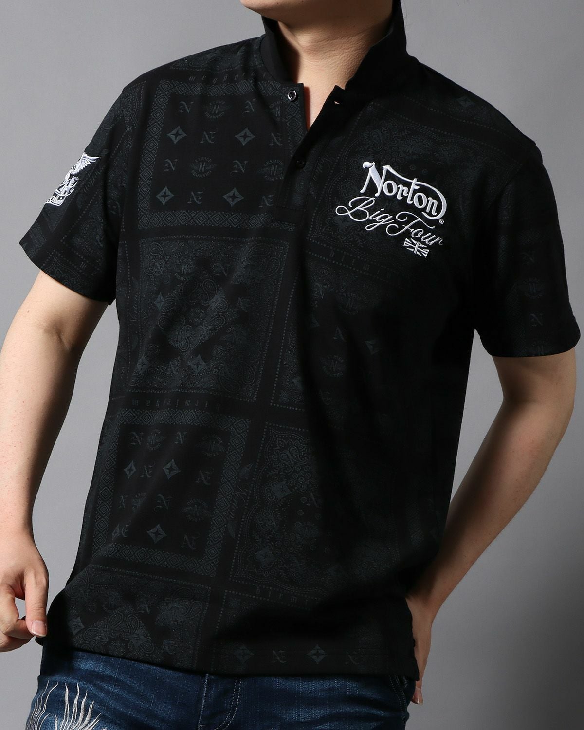 Norton] ドライ モノグラム バンダナ ポロシャツ | PEET ONLINE STORE