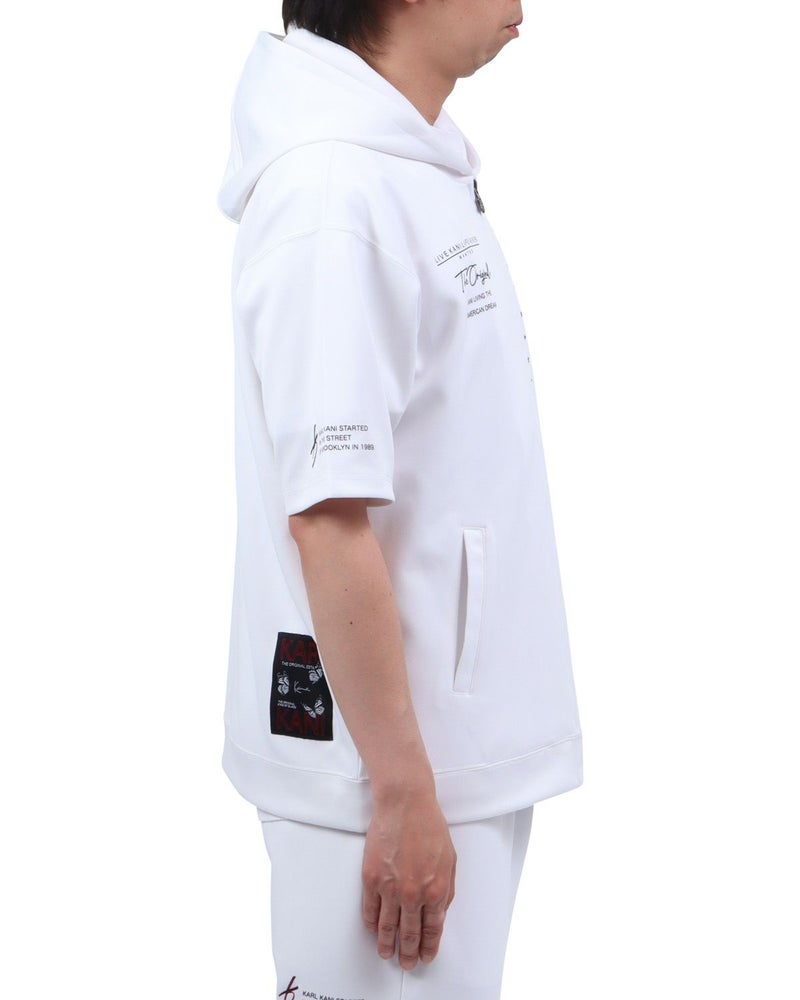 ホワイト：174cm62kg(Lサイズ着用)