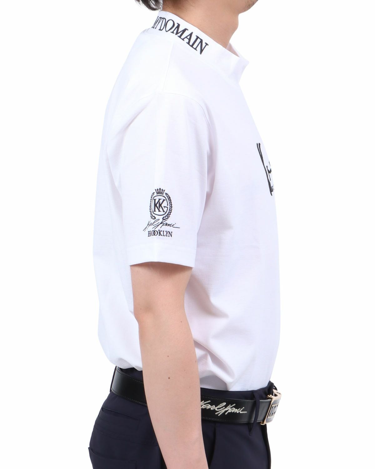 ホワイト：174cm62kg(Lサイズ着用)