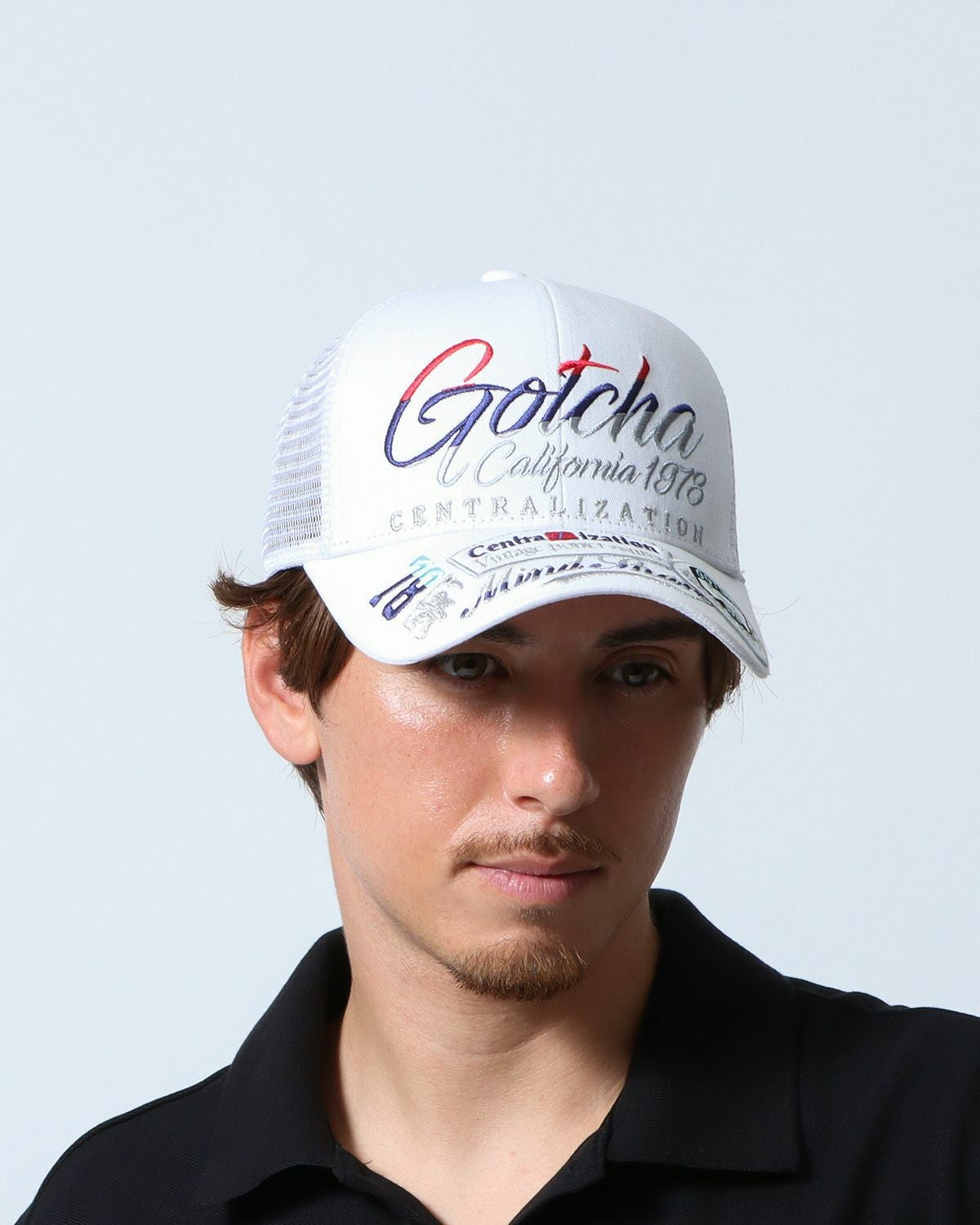 GOTCHA GOLF] 抗菌防臭 レイヤー ワッペン メッシュ キャップ | PEET
