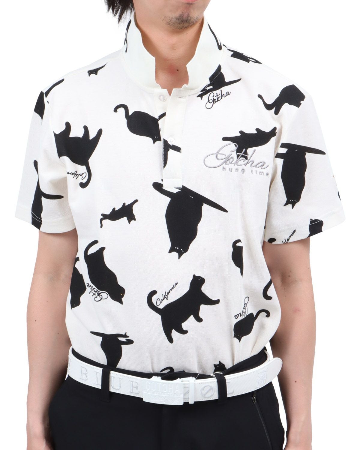 GOTCHA GOLF] 鹿の子 all over cat ポロシャツ | PEET ONLINE STORE