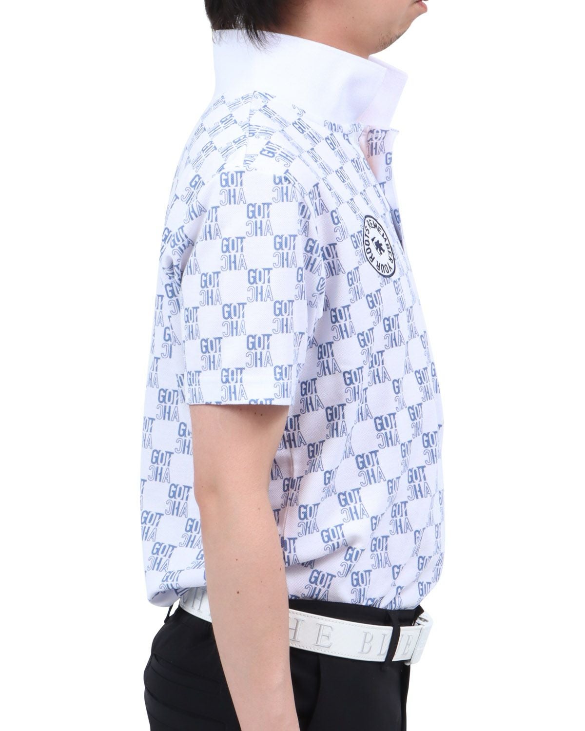 80s dunhill Golf ダイヤモンドパターン 総柄 ポロシャツ L 50%OFF価格／dunhill Golf ダンヒルゴルフ 半袖ポロシャツ グリーン