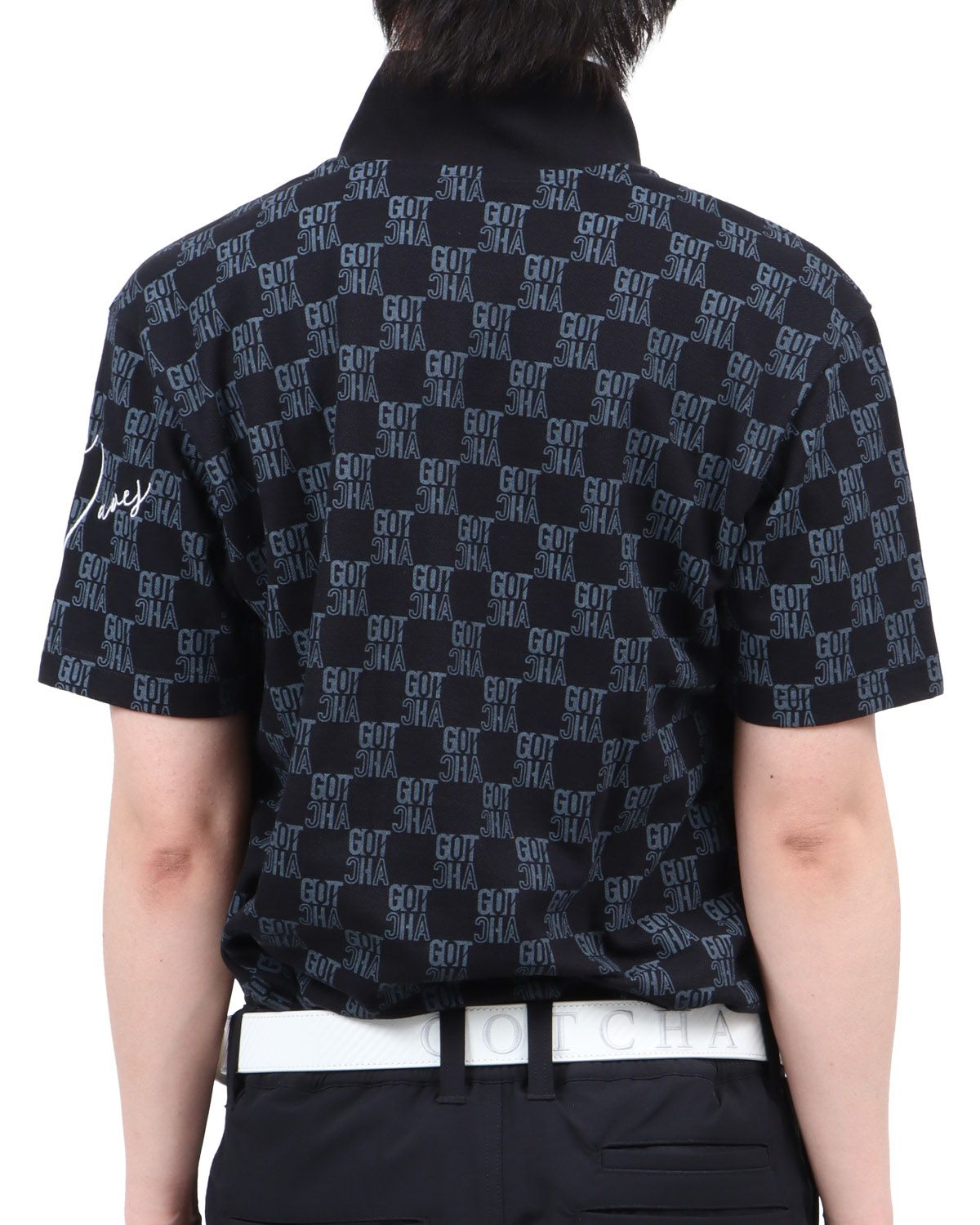 80s dunhill Golf ダイヤモンドパターン 総柄 ポロシャツ L 50%OFF価格／dunhill Golf ダンヒルゴルフ 半袖ポロシャツ グリーン