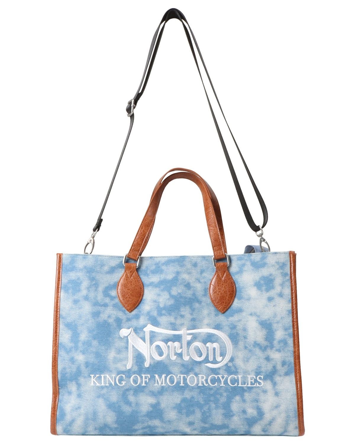 ノートン NORTON ドッグNORTONロゴ 総刺繍 デニム トートバッグ ノートン（NORTON） ドッグNORTONロゴ 総刺繍 デニム トートバッグ