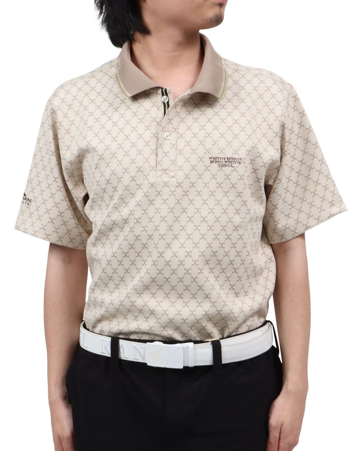 Karl Kani GOLF] モノグラム ジャカード カットカルゼ ポロシャツ