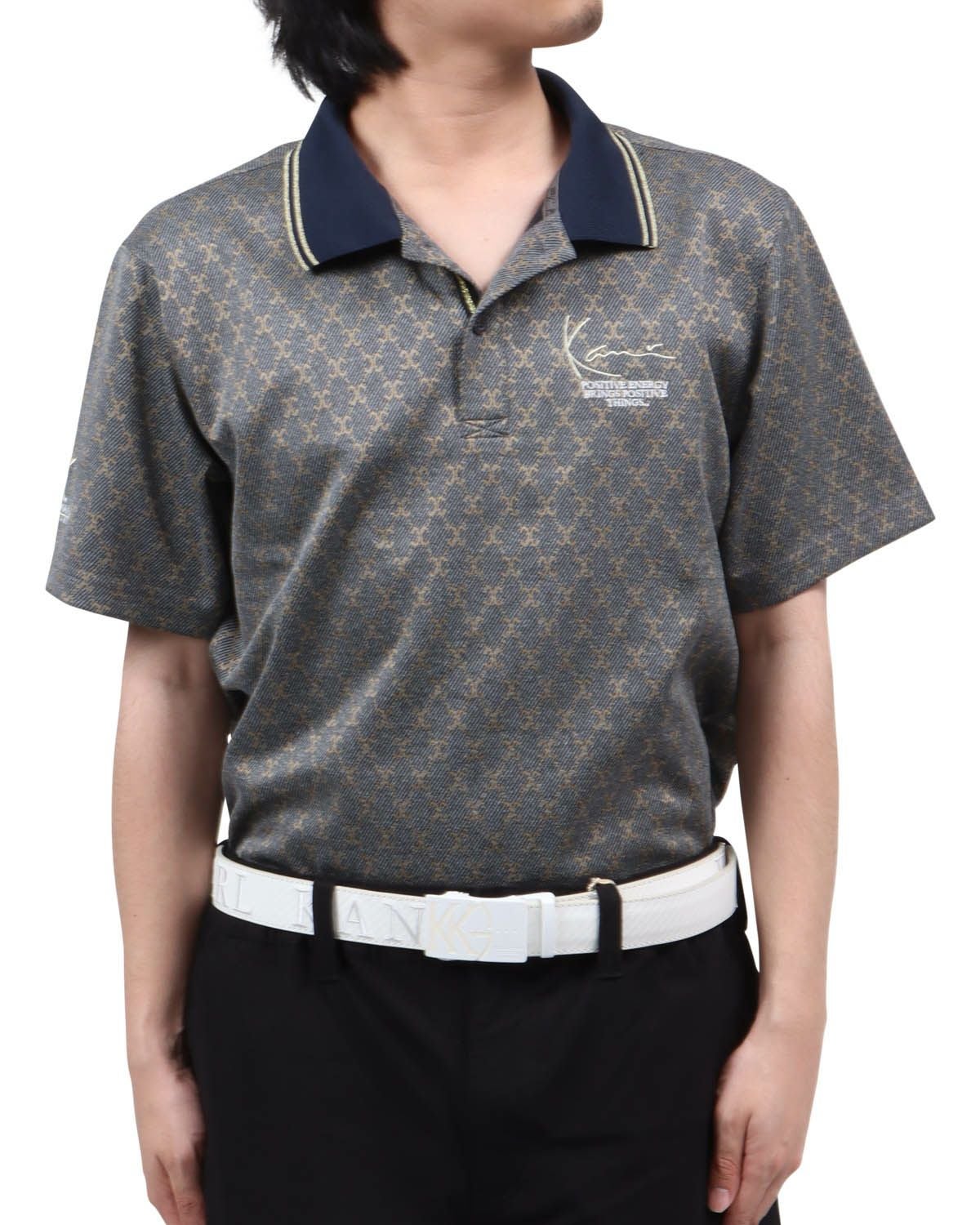 Karl Kani GOLF] モノグラム ジャカード カットカルゼ ポロシャツ