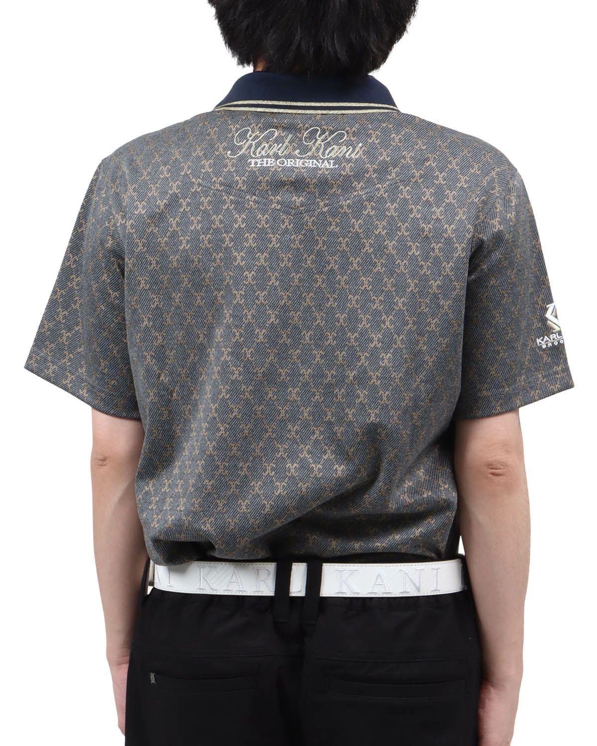 Karl Kani GOLF] モノグラム ジャカード カットカルゼ ポロシャツ