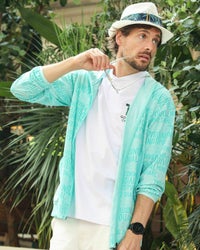 ミントグリーン：183cm/70kg(Lサイズ着用)