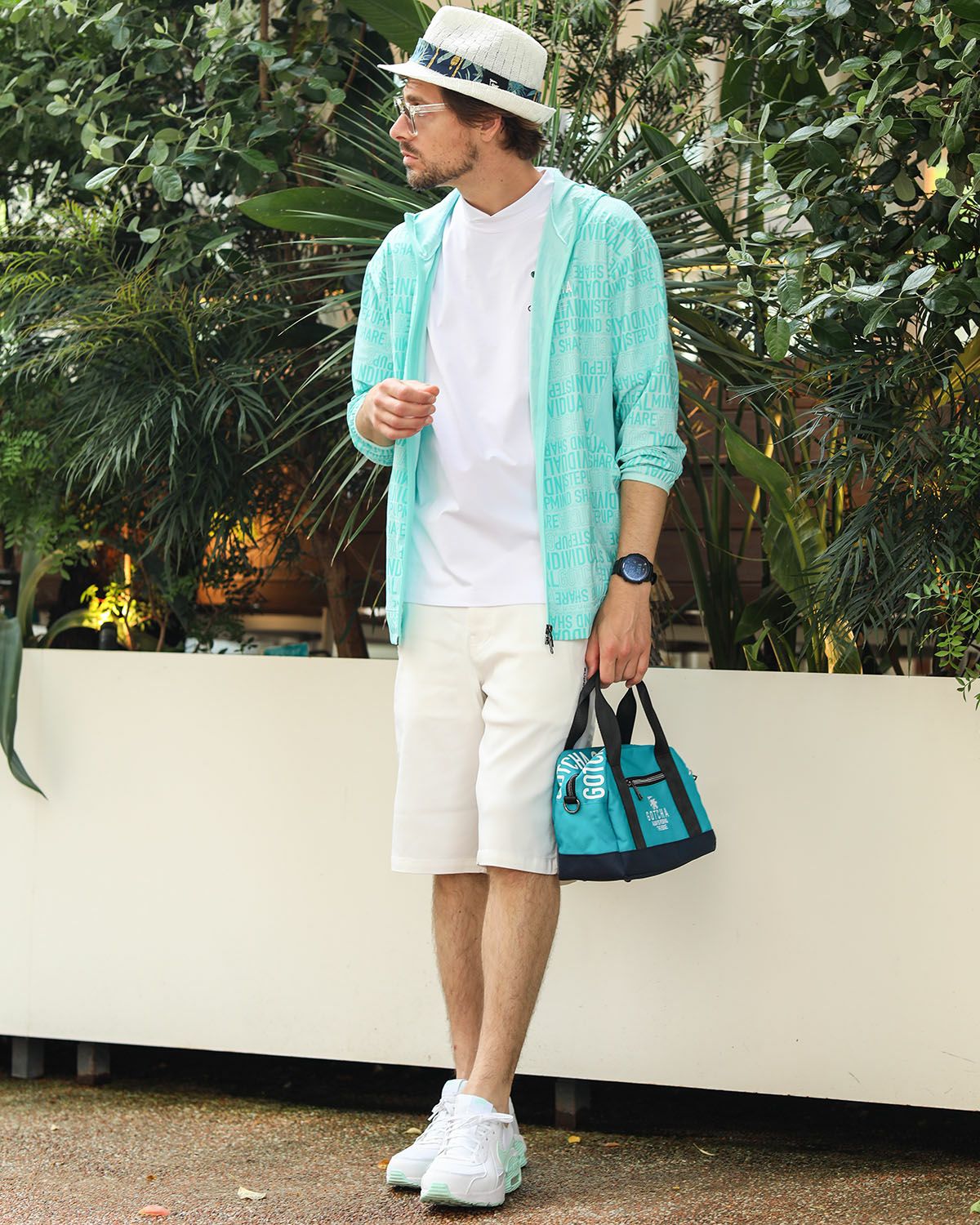 ミントグリーン：183cm/70kg(Lサイズ着用)