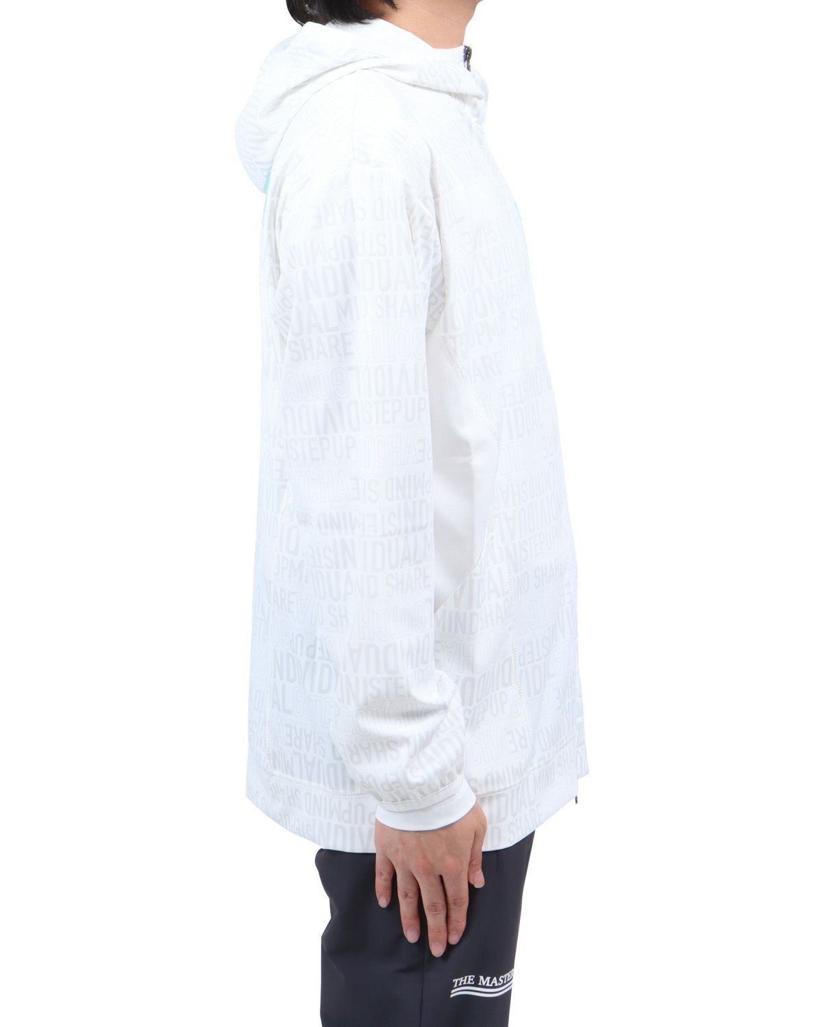 ホワイト：173cm60kg(Lサイズ着用