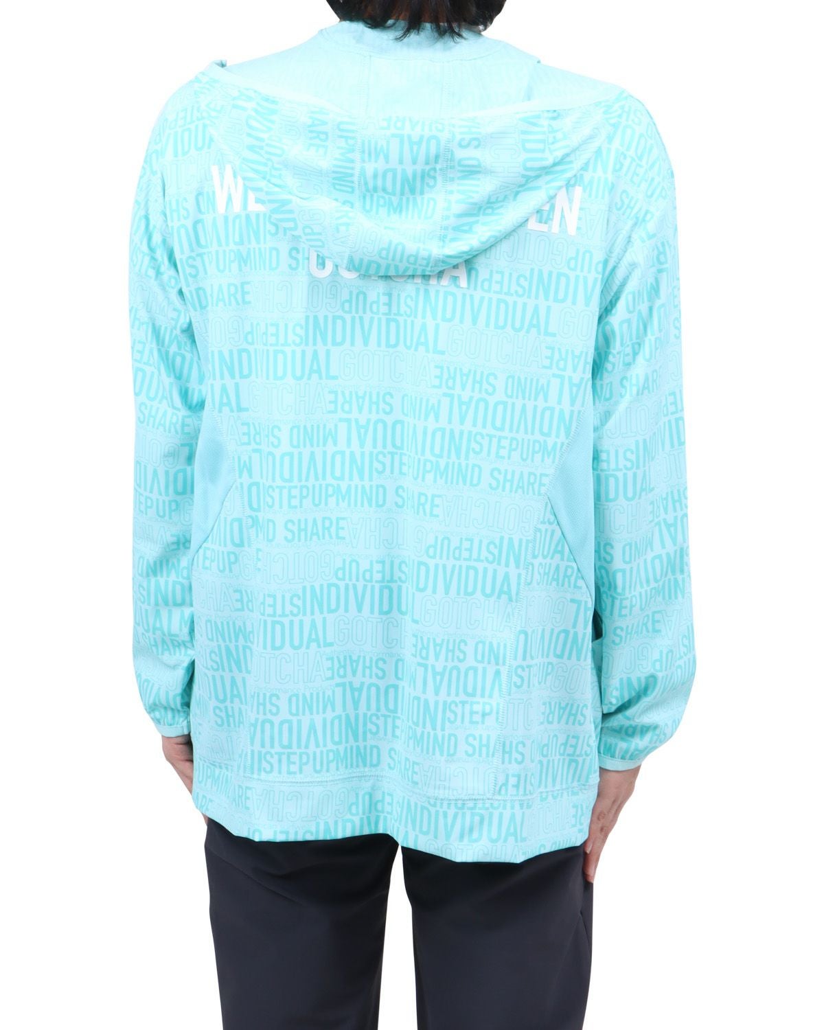 ミントグリーン：173cm60kg(Lサイズ着用