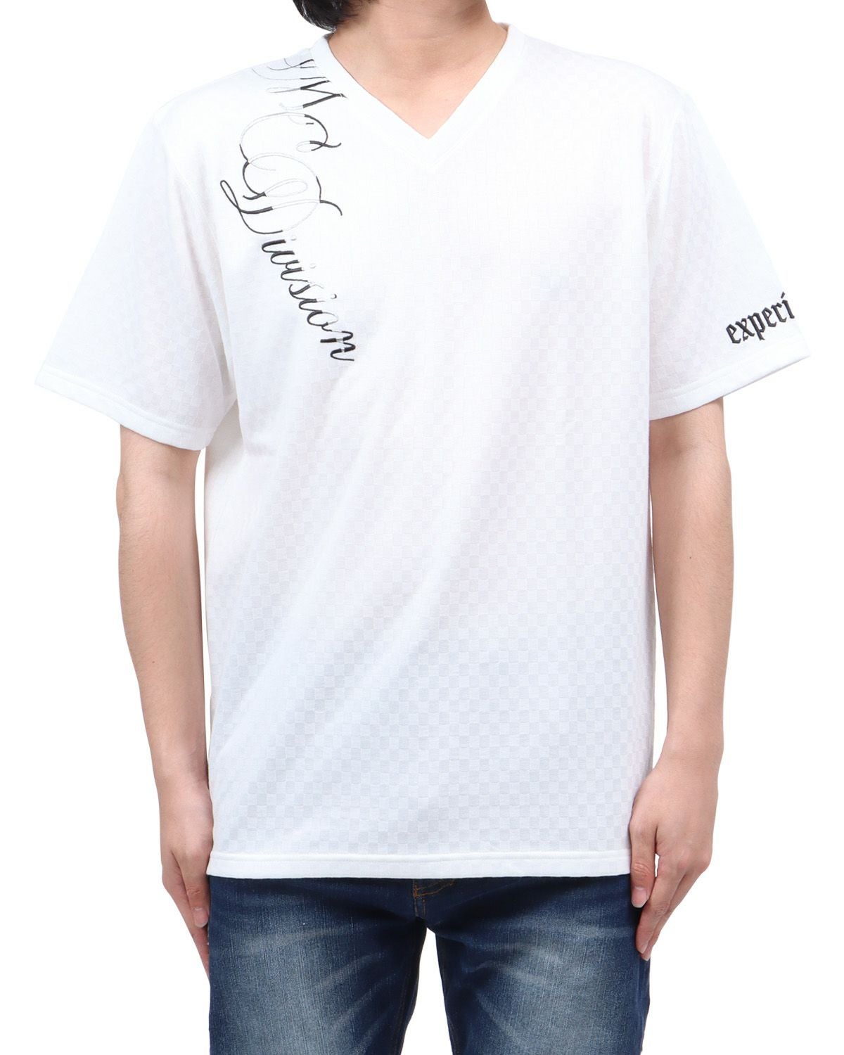 ホワイト：173cm60kg(Lサイズ着用)