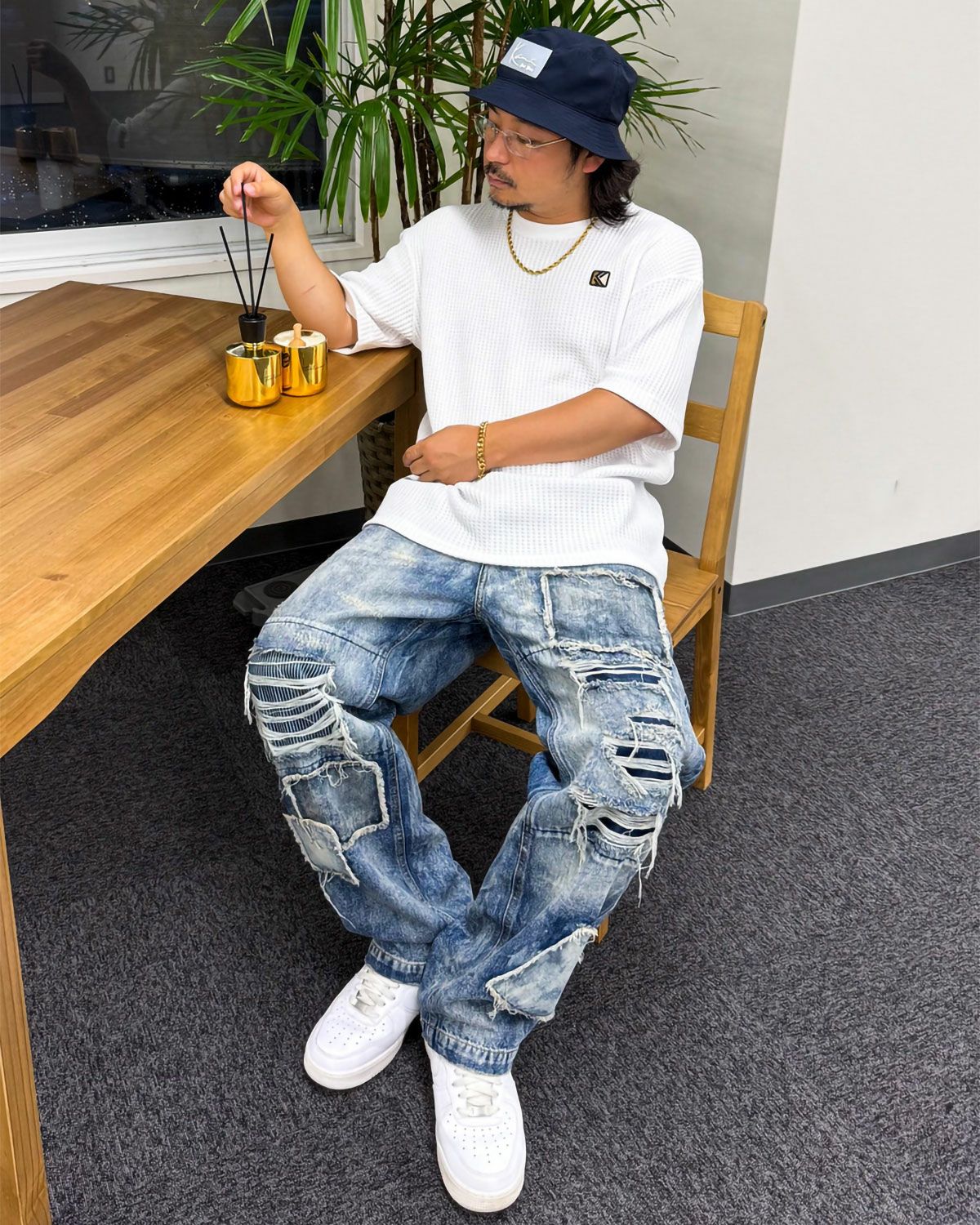 Karl Kani GOLF] 撥水 UVカット ラバー ワッペン バケットハット