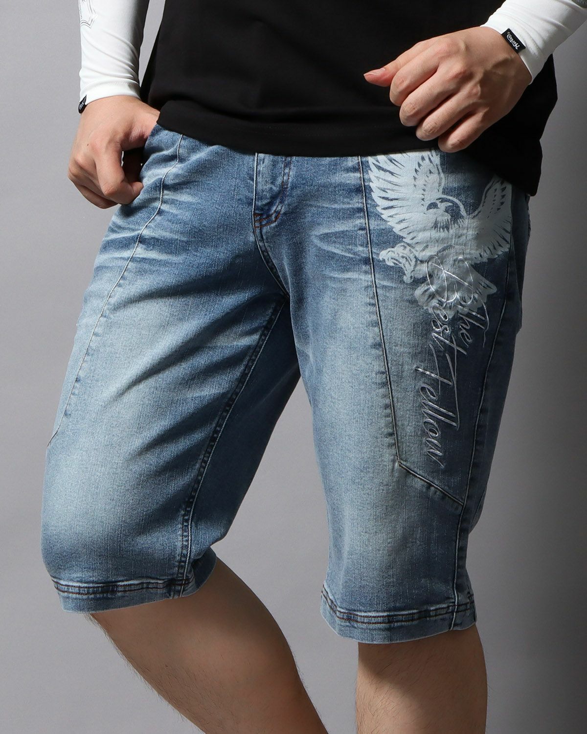 インディゴ：178cm/75kg(Lサイズ着用)