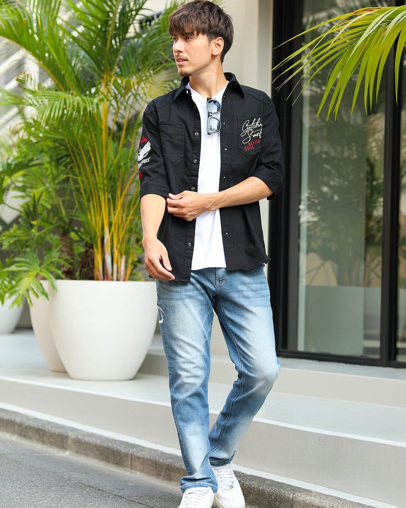 インディゴ：180cm/70kg(Mサイズ着用)